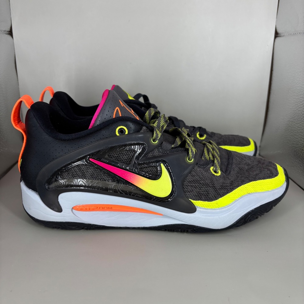 Nike KD 15 Psych Basketball Shoes Mens 8 Black Grey Neon DO9825-902 Kevin Durant
